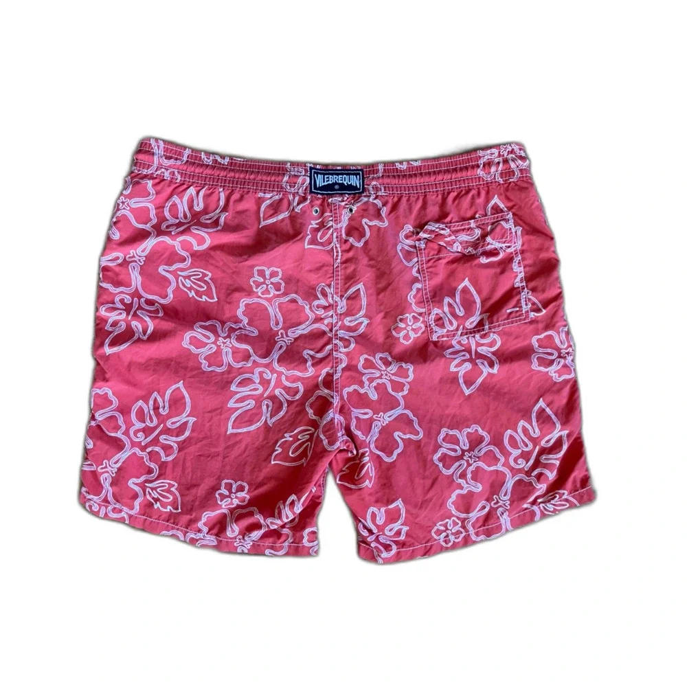 VILEBREQUIN Red Orange Floral Swim Shorts Trunks   Mens Size XXL